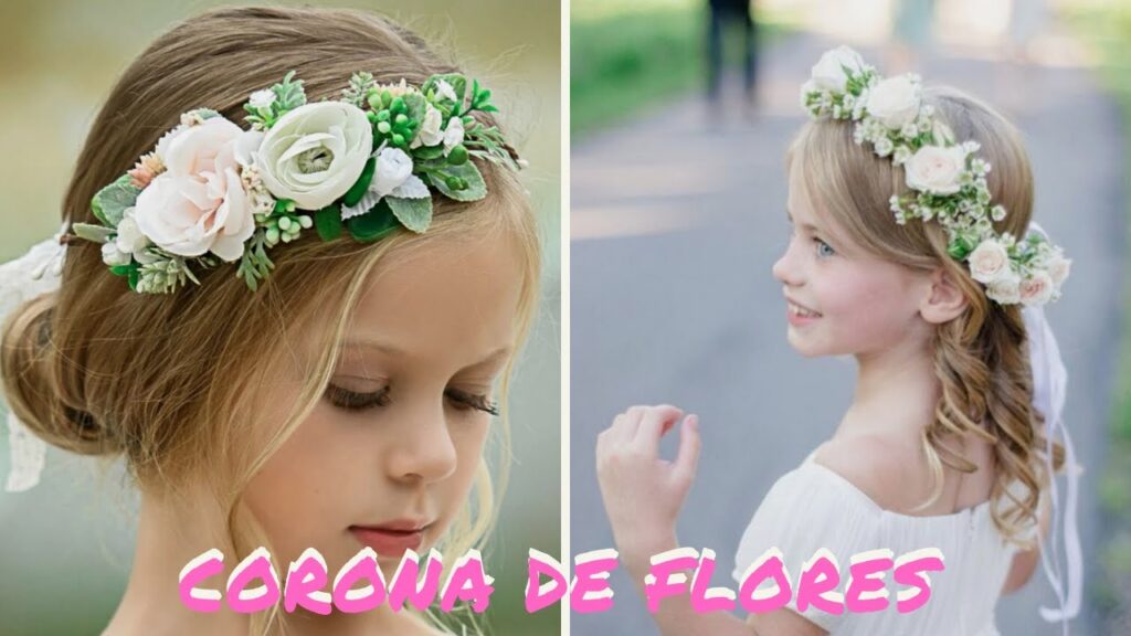 Encantadores peinados de coronitas de flores para niñas